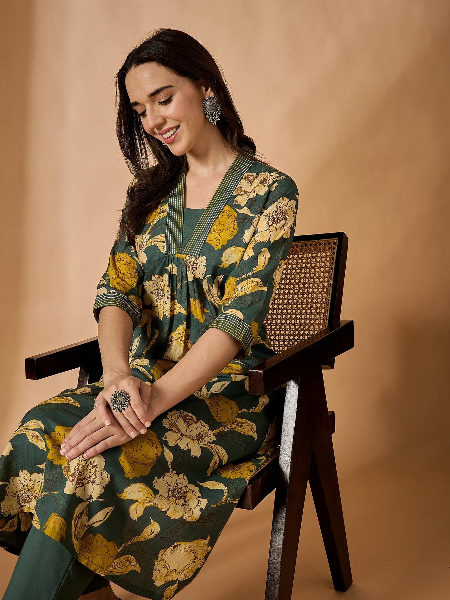 Floral Printed Kurta With Palazzo Set