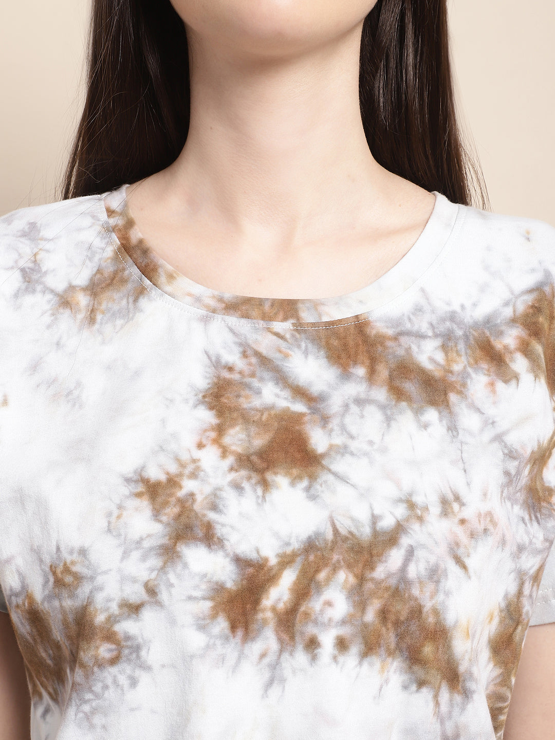 White Abstract Printed Cotton Co-Ord Set for Women