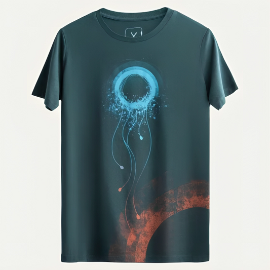 Galaxy Burst Graphic T-Shirt – Teal Blue
