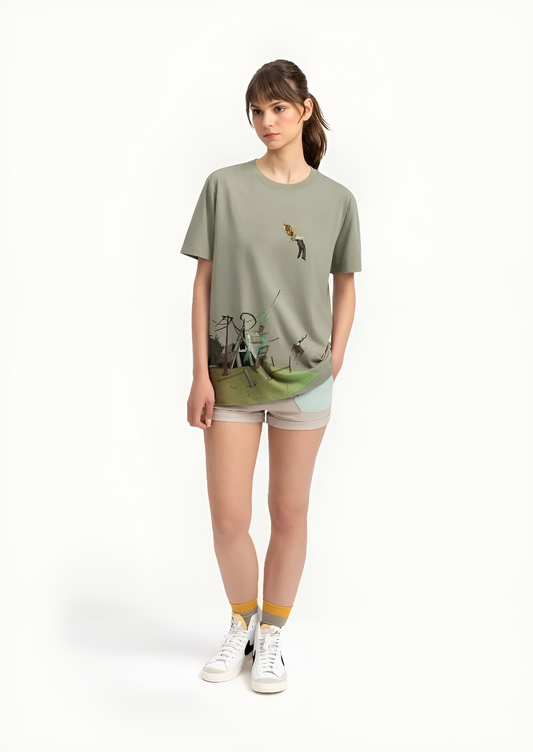 Uprooted Reality Oversized Graphic T-Shirt