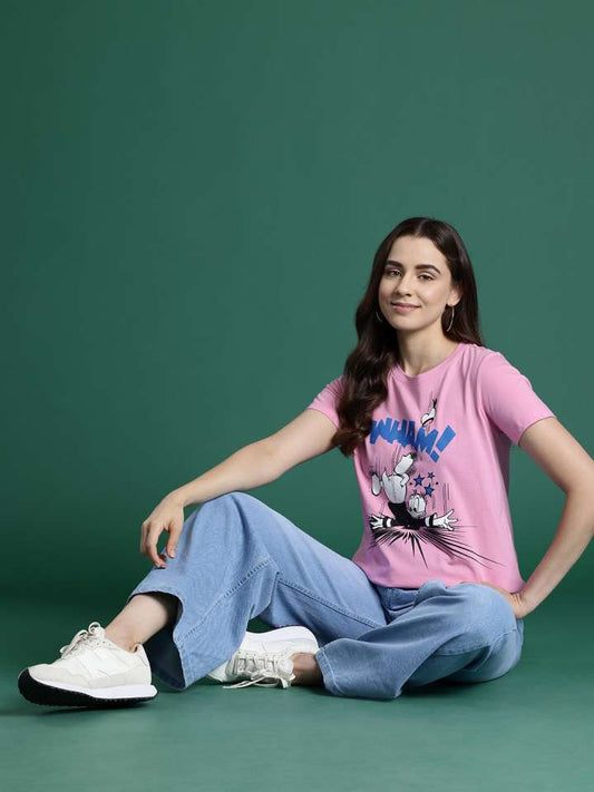 Donald Duck Print Pure Cotton T-Shirt
