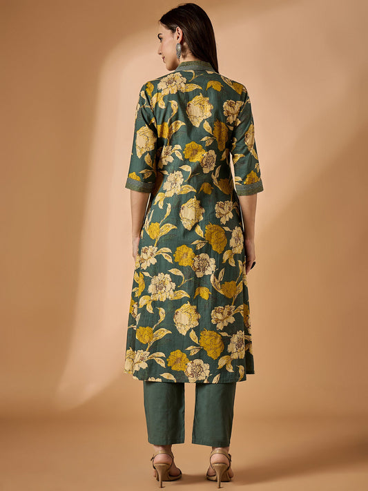 Floral Printed Kurta With Palazzo Set