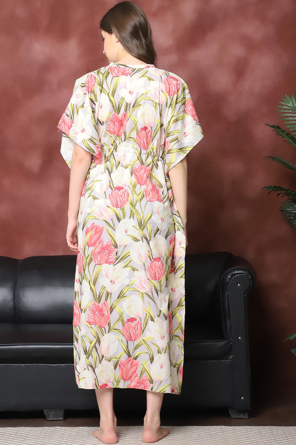 Multi Color Floral Printed Pure Cotton Kaftan For Women
