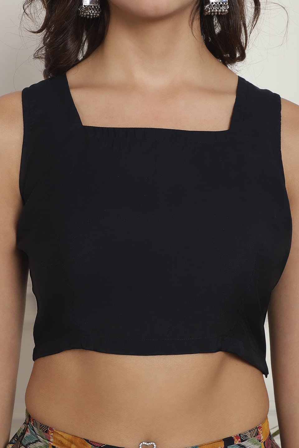 Multicolor Abstract Printed Chanderi Silk Top with Palazzo & Jacket Co-Ord Set for Women