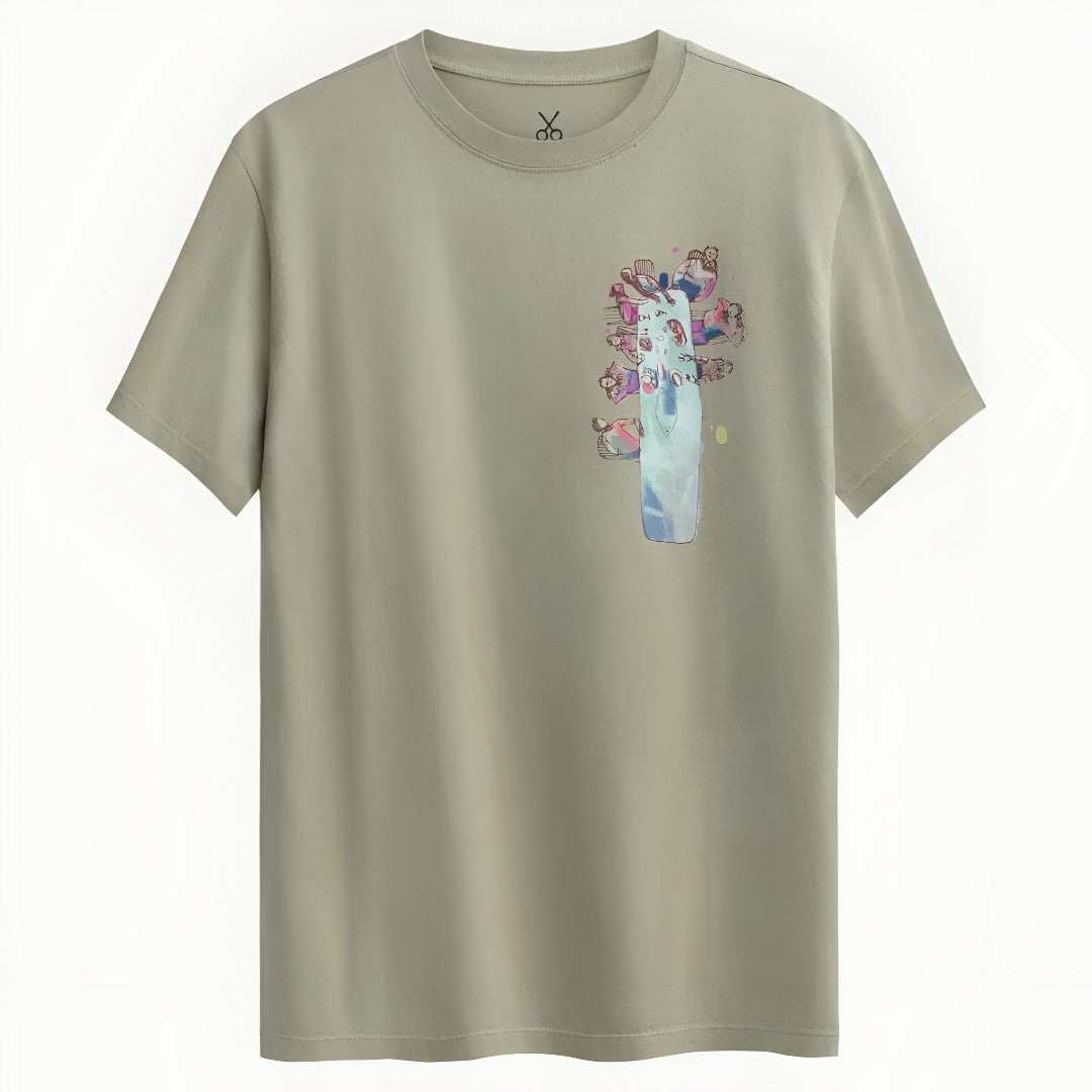 Urban Expression Beige Graphic T-Shirt