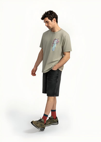 Urban Expression Beige Graphic T-Shirt