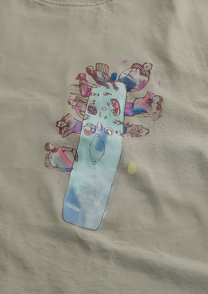 Urban Expression Beige Graphic T-Shirt