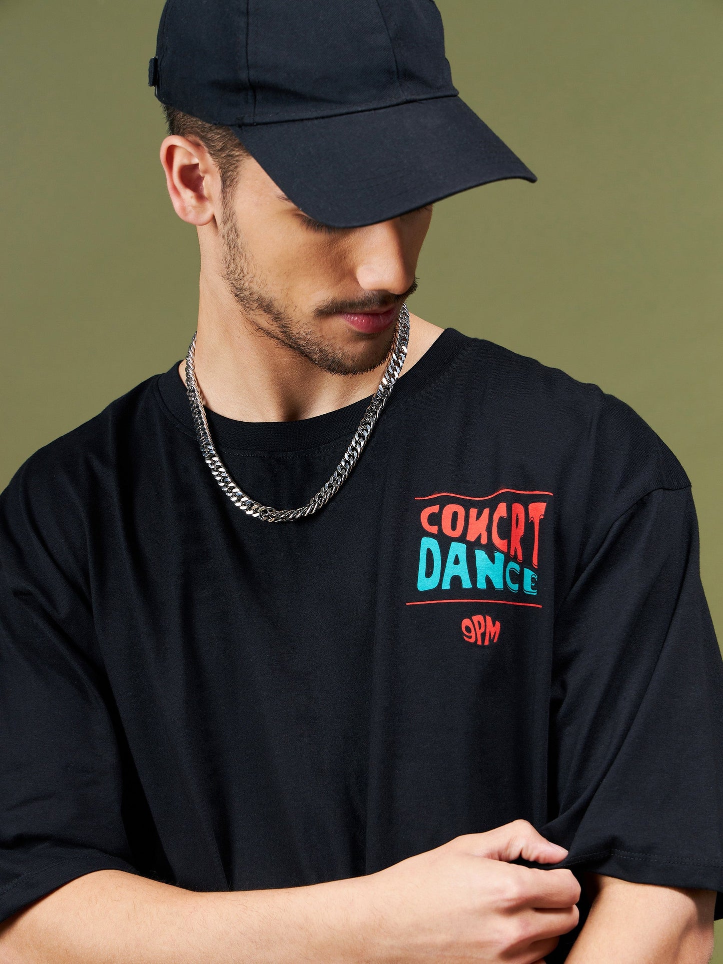 Unisex Black AVANT-GARDE Oversized T-Shirt