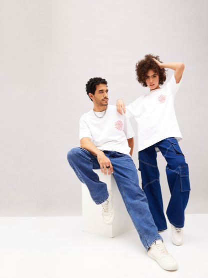 Unisex White CONTINUE Oversized T-Shirt