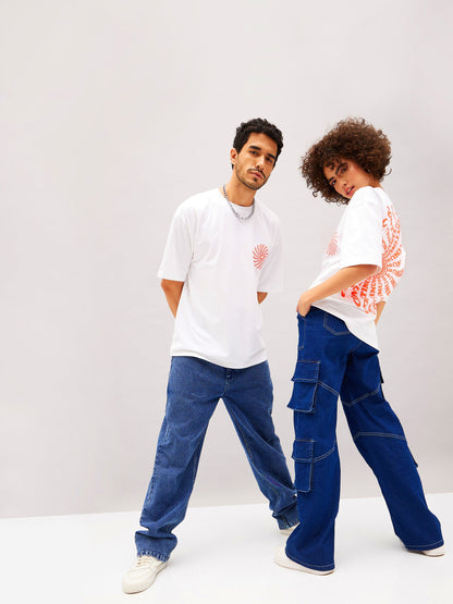 Unisex White CONTINUE Oversized T-Shirt