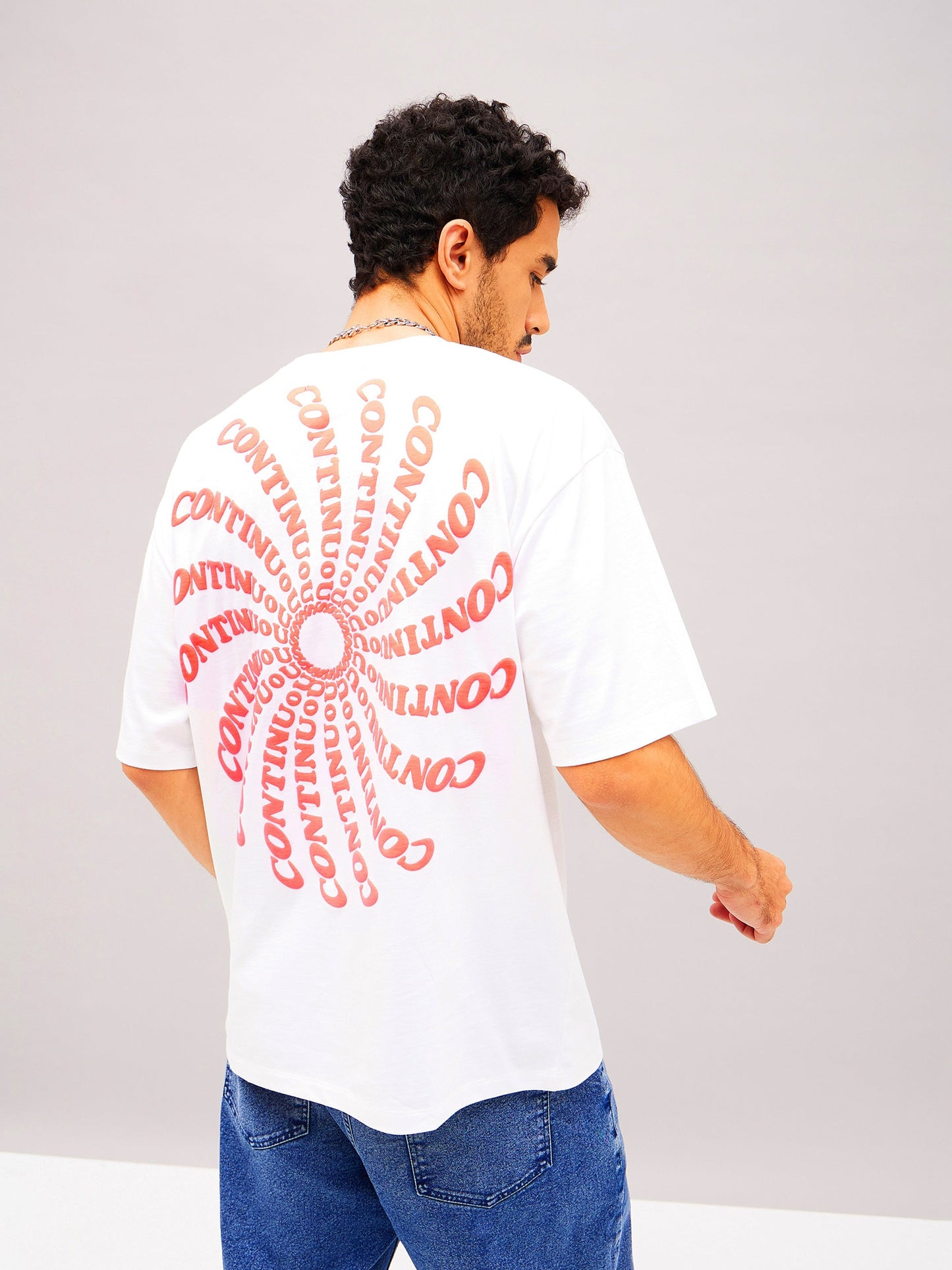 Unisex White CONTINUE Oversized T-Shirt