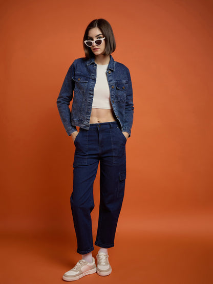 Women Blue Blast Multi Pockets Balloon Fit Jeans