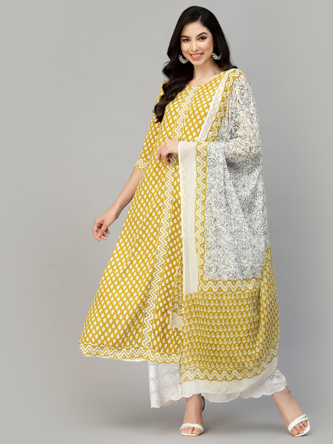 Stylum Women's Printed Rayon Kurta Dupatta Set (SUMMERCORN)