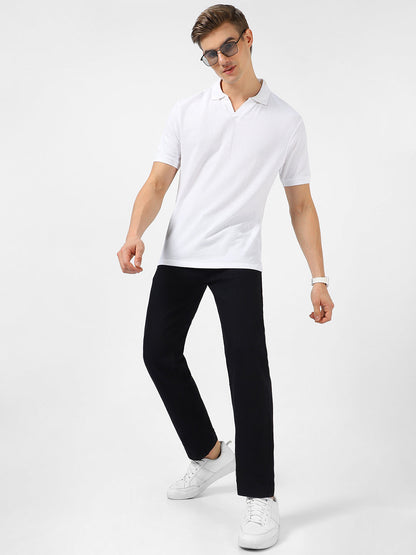 Men's Black Regular Fit Washed Jeans Stretchable