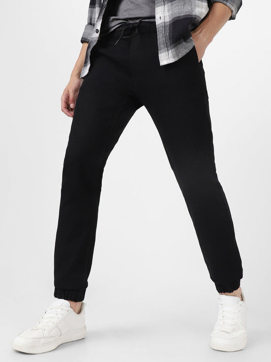 Men's Black Slim Fit Stretch Jogger Jeans