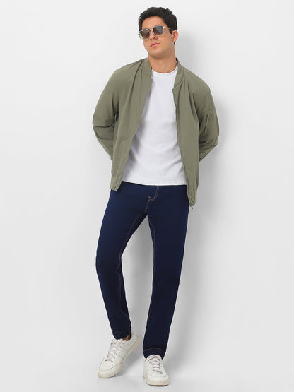 Men's Dark Blue Jogger Jeans Slim Fit Stretch