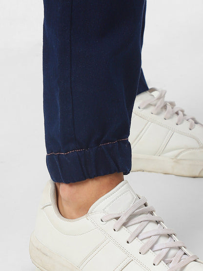 Men's Dark Blue Jogger Jeans Slim Fit Stretch