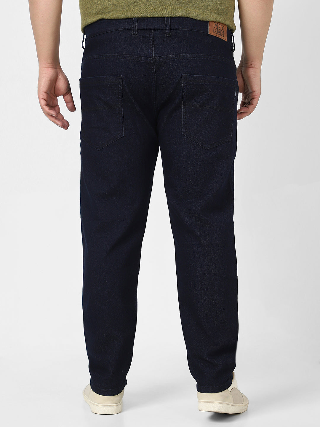 Plus Men's Dark Blue Regular Fit Denim Jeans Stretchable