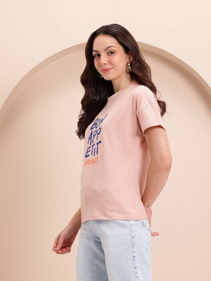 Typography Printed Pure Cotton T-Shirt