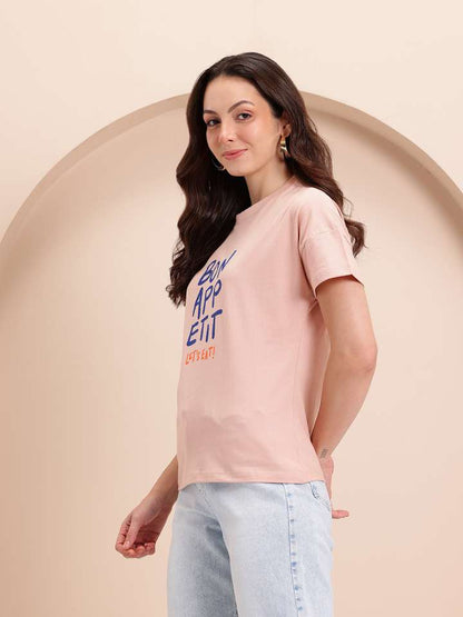 Typography Printed Pure Cotton T-Shirt