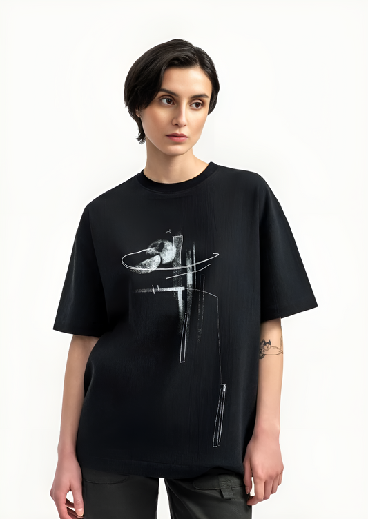 Monochrome Drift Sketch T-Shirt