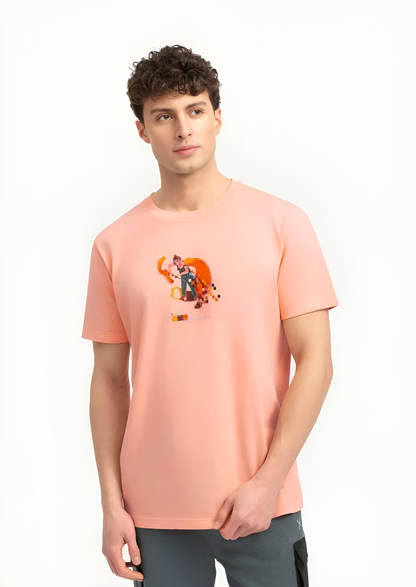 Pixel Flame Oversized Graphic T-Shirt