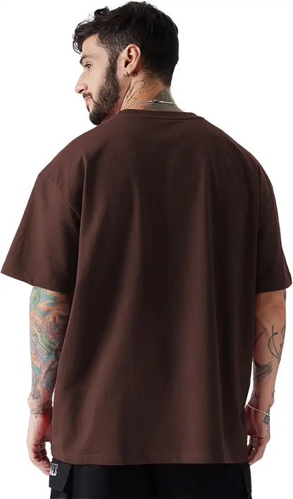 Men Cotton Blend Oversized Half Sleeve Round Neck Regular Fit T-Shirt