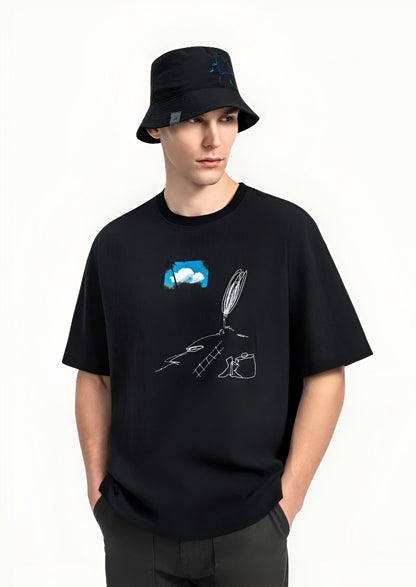 Cloudscape Escape Graphic T-Shirt – Black