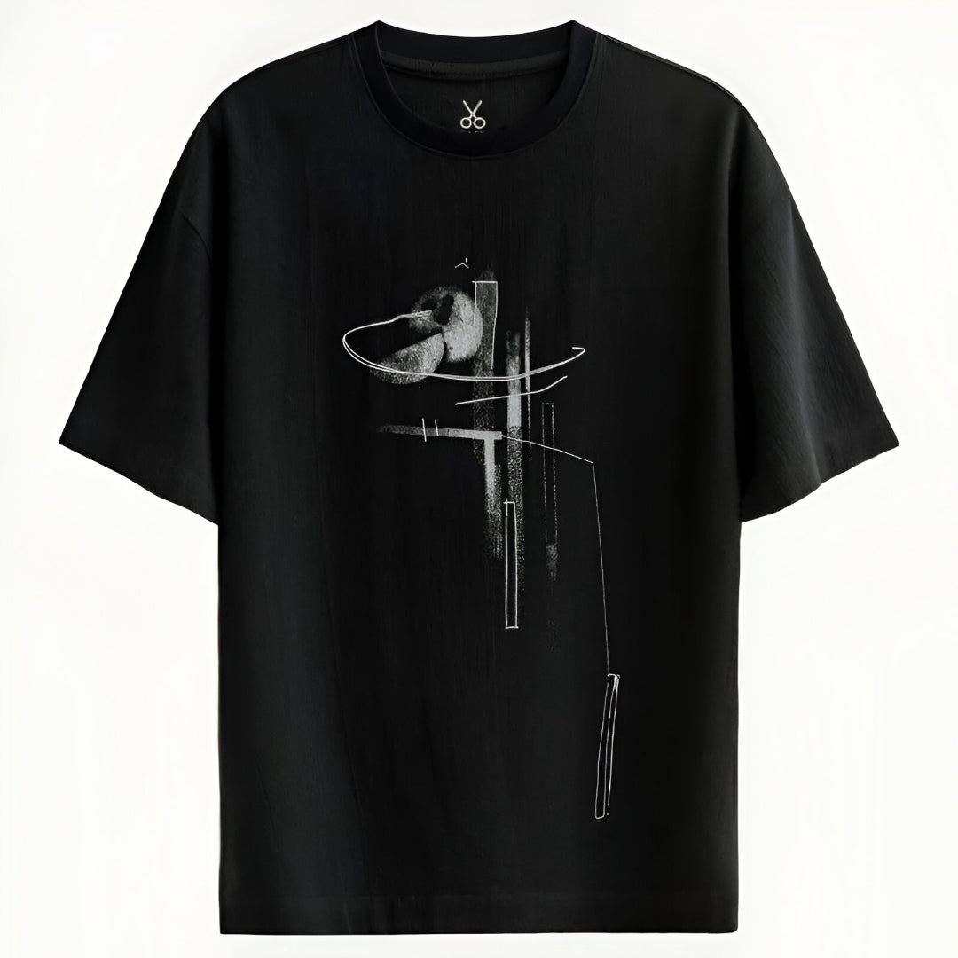 Monochrome Drift Sketch T-Shirt