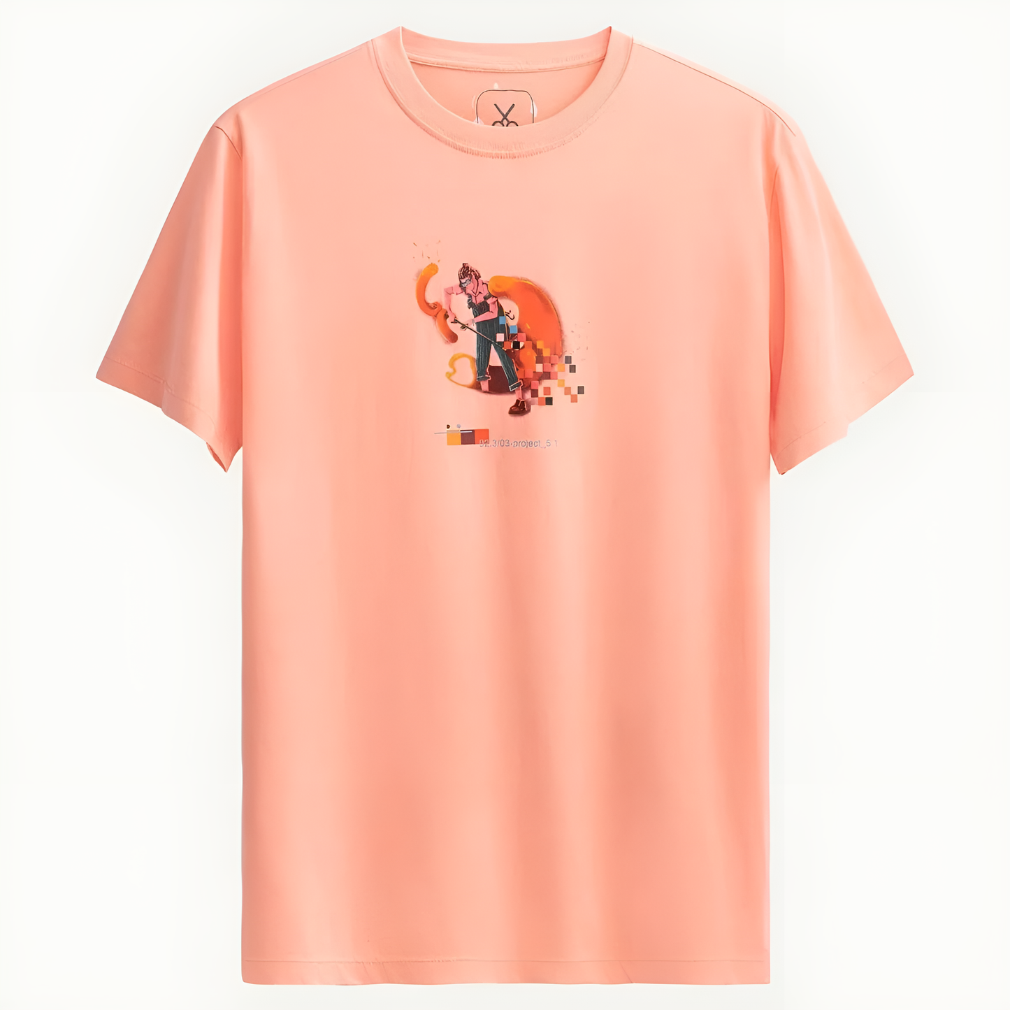 Pixel Flame Oversized Graphic T-Shirt