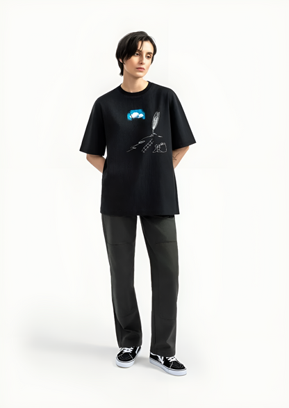 Cloudscape Escape Graphic T-Shirt – Black