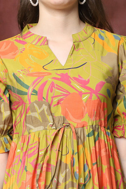 Women Floral Printed Fit & Flare Midi Dress