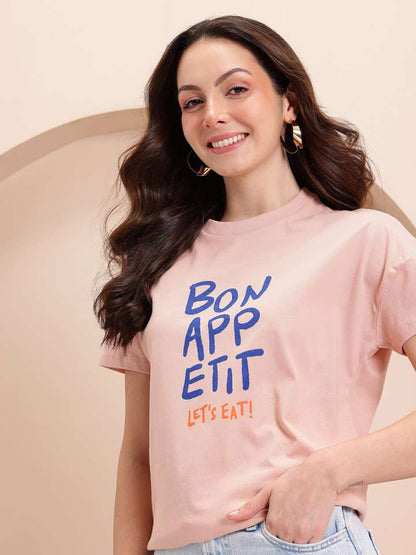 Typography Printed Pure Cotton T-Shirt