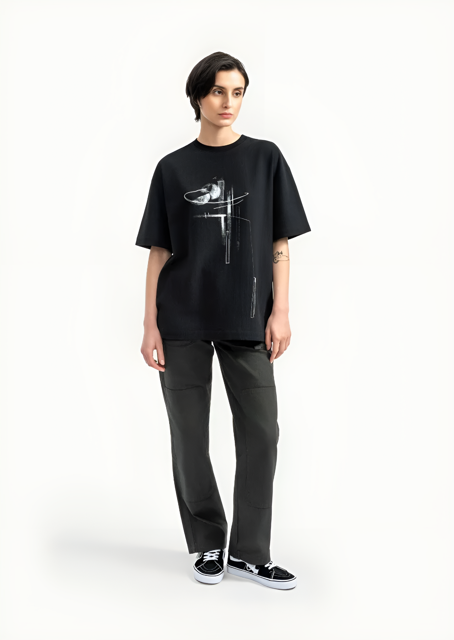 Monochrome Drift Sketch T-Shirt