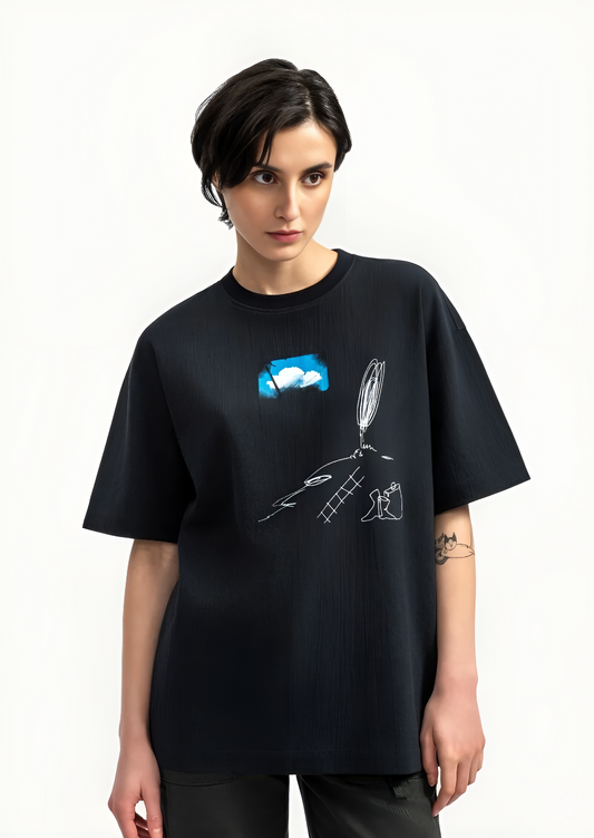Cloudscape Escape Graphic T-Shirt – Black