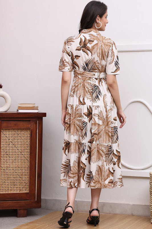 Tropical Printed Cotton Ethnic Dress