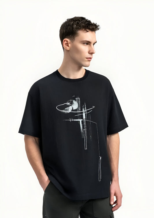 Monochrome Drift Sketch T-Shirt