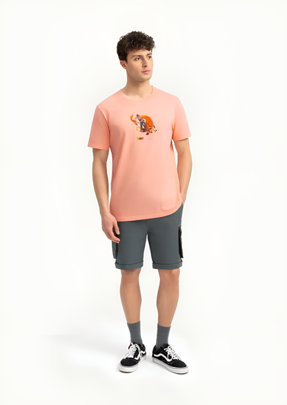 Pixel Flame Oversized Graphic T-Shirt