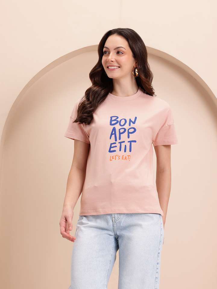 Typography Printed Pure Cotton T-Shirt