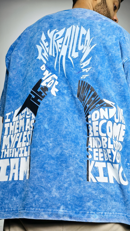 Grimmjow Jaegerjaquez "The King" Acid Washed Oversized Tshirt